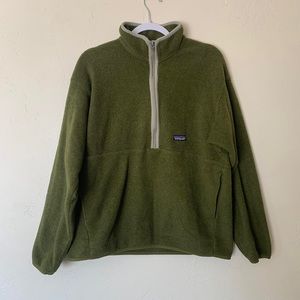 Patagonia synchilla olive green 1/4 quarter zip fleece pullover